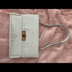 Gorgeous Vintage Italian Leather Handbag White